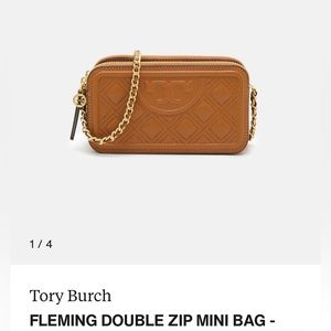Tory Burch Fleming Double Zip Mini Bag Brown